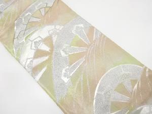 アンティーク　波に片輪車模様織り出し袋帯（着用可）